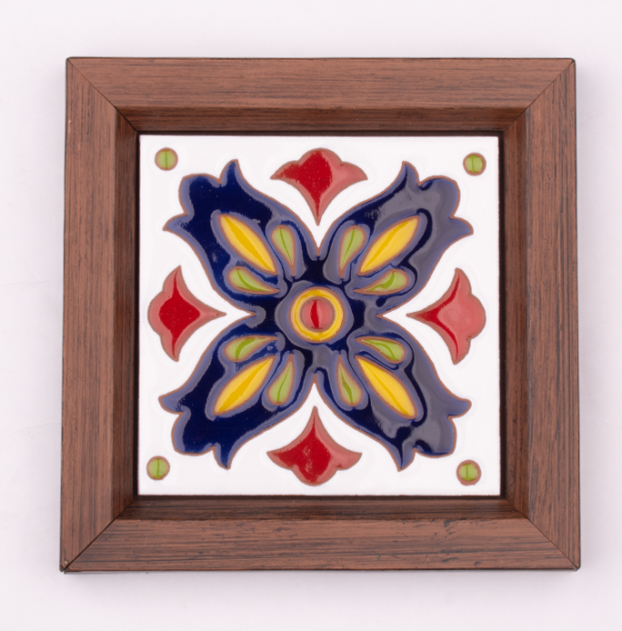 Handmade Ceramic Wall Frame - Floral Elegance