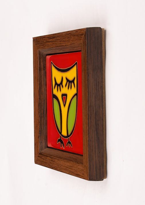 Handmade Ceramic Wall Frame - Whimsical Owl