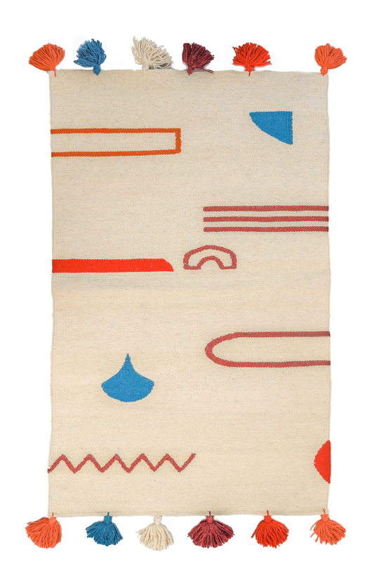 Abstract Tassel Kilim Rug