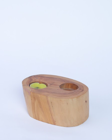 Wooden Double Candle