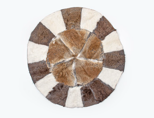 Tricolors Handmade Leather Rug