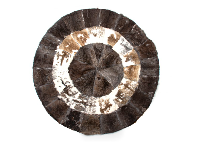 Dark Color Handmade Leather Rug