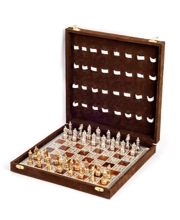 Chess With Pharonic Metal Pieces