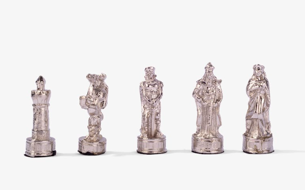 Chess With Pharonic Metal Pieces