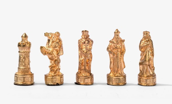 Chess With Pharonic Metal Pieces