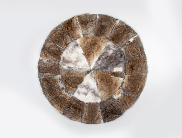 Grey Segments Handmade Furry Rug