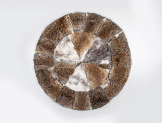 Grey Segments Handmade Furry Rug