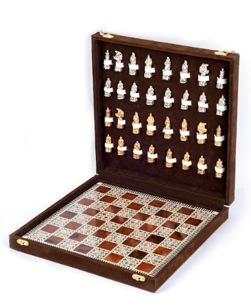 Chess With Pharonic Metal Pieces