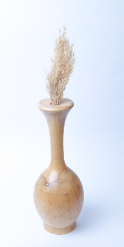 Handmade wooden Vase, Beige