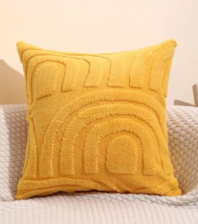 Yellow Brush Fuzzy Cusions