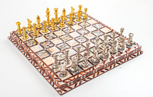 Handmade Wooden/Seashell Chess board