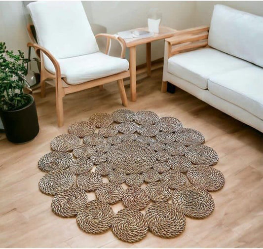 Handmade Wicker Circles Rug