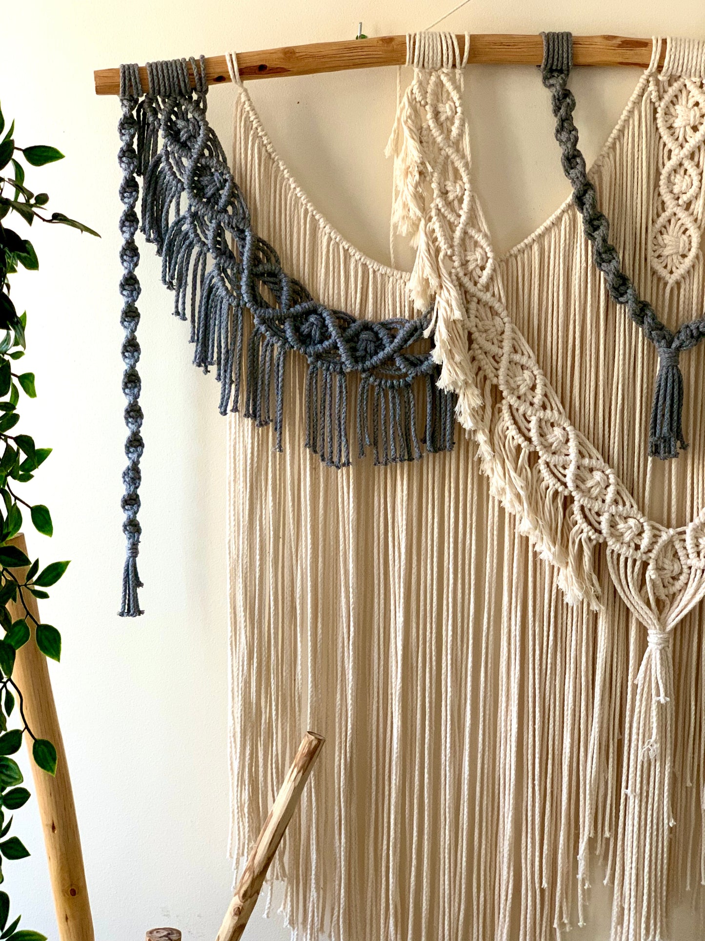 White & Grey Macrame