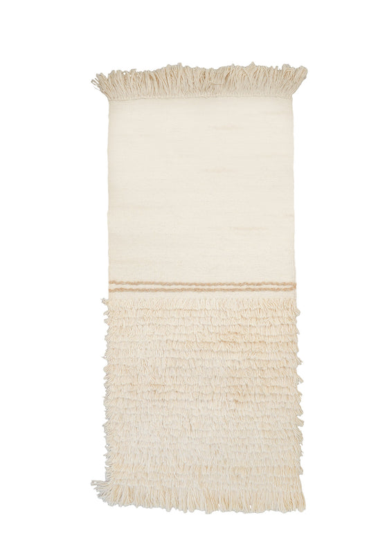 Beige Fringe & Plain Rug