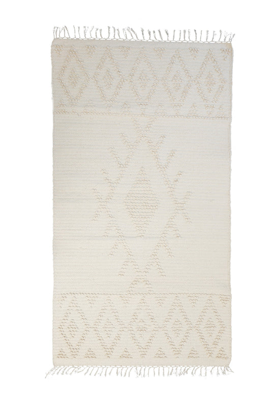 Tufted Rhombus Beige Rug