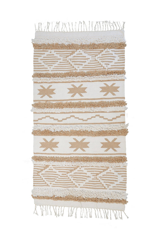 Beige & White Tribal Rug