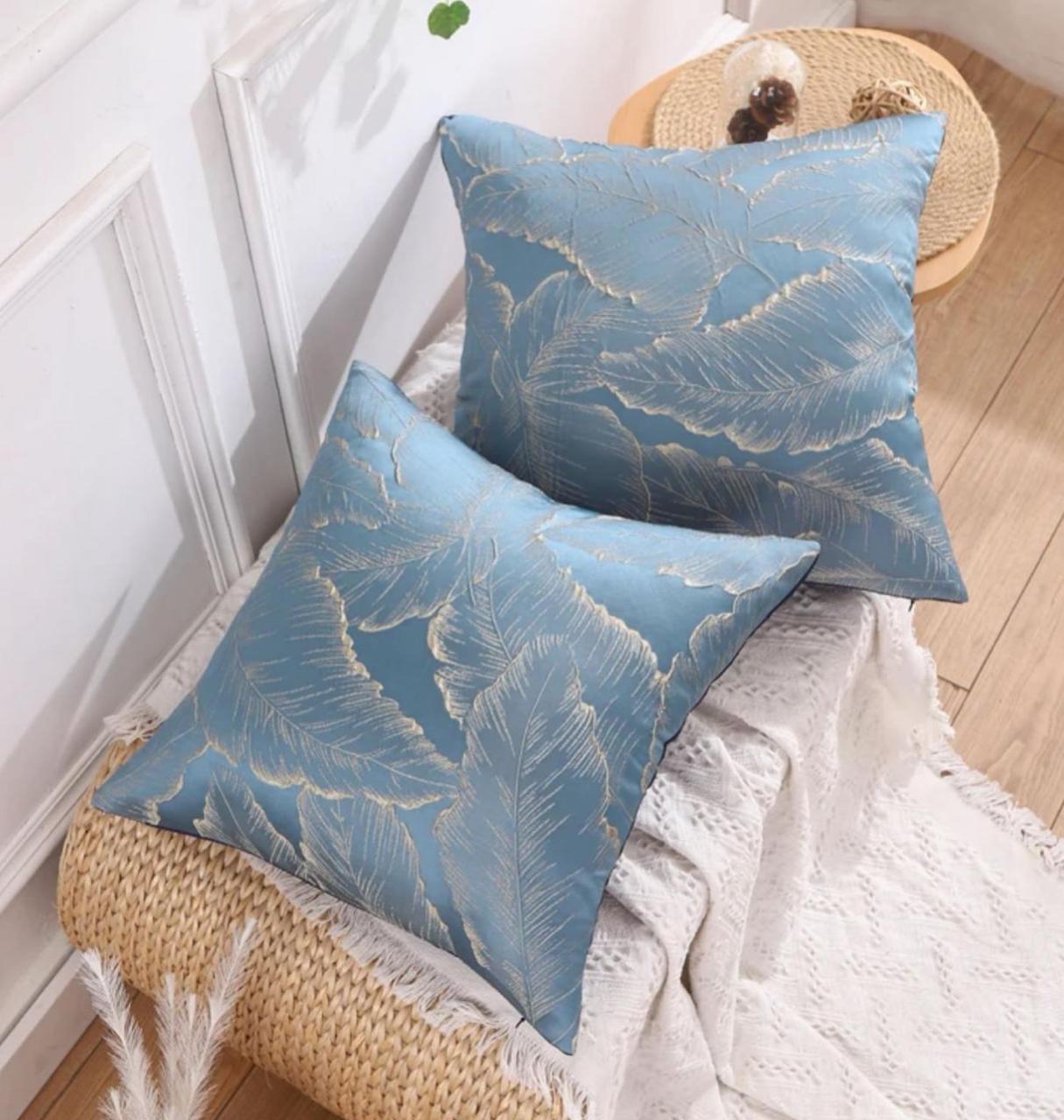 Blue Jacquard Cushions