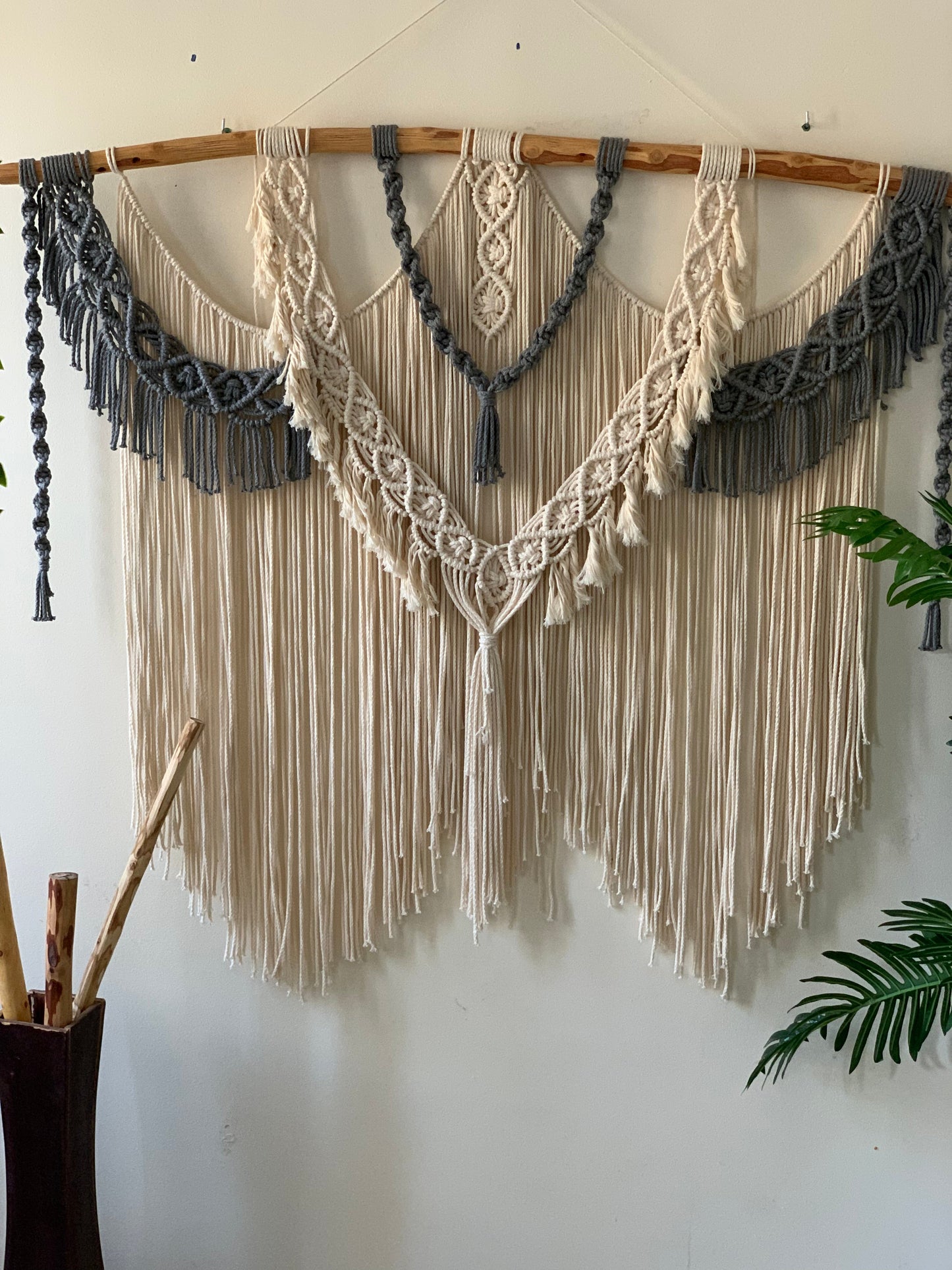 White & Grey Macrame