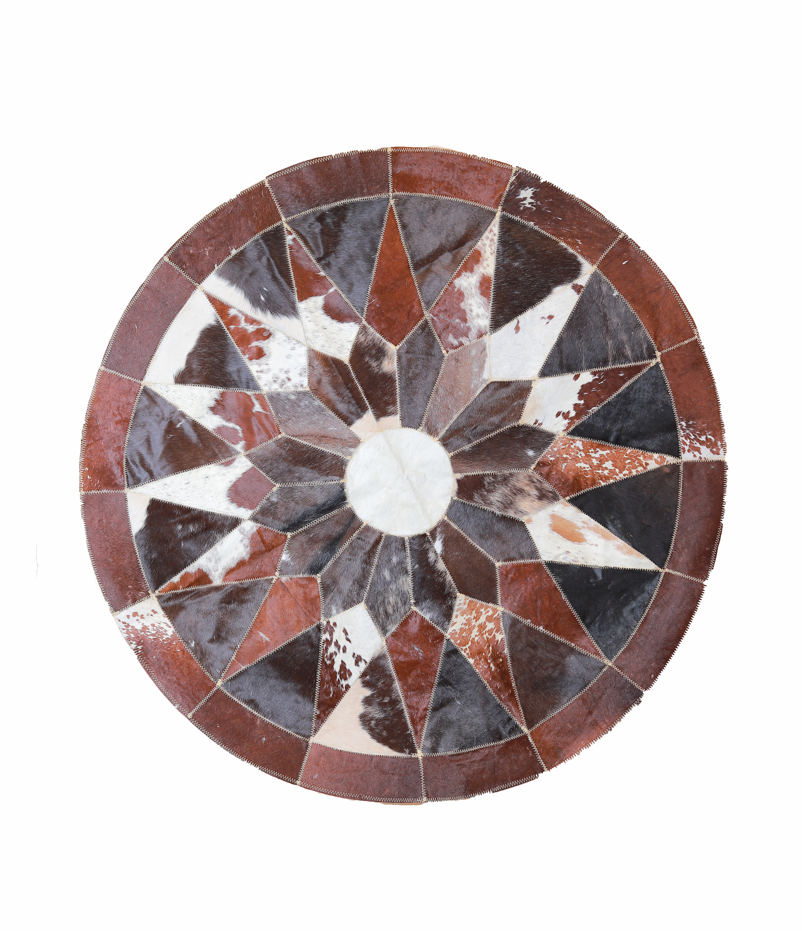 Handmade Circular Leather Rug