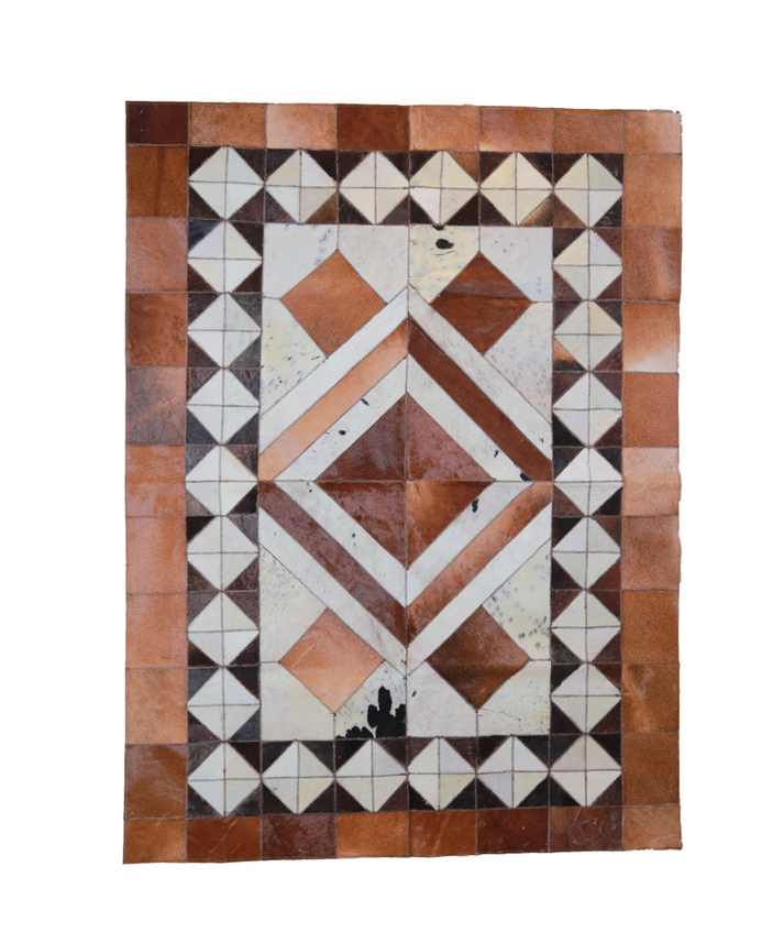 Rhombus Design Leather Rug – Fowa