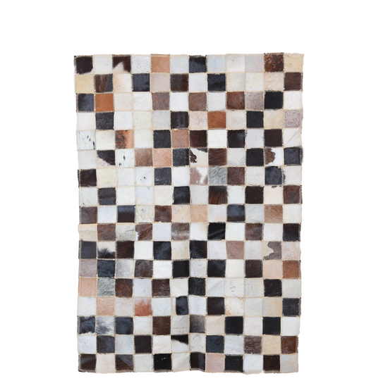 Squares Design Leather Rug